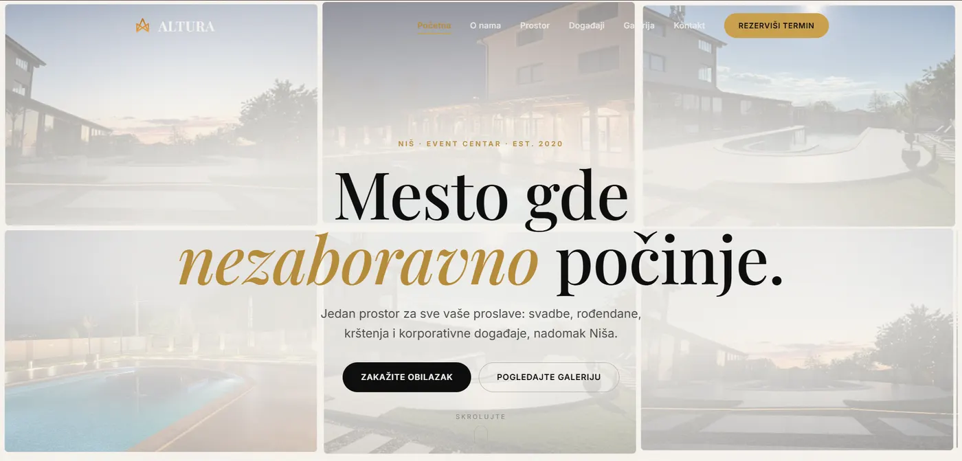 Altura — hero sekcija